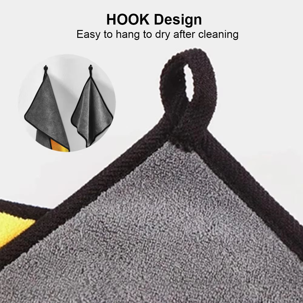 5/10Pcs Microfiber Wash Towel Car Cleaning Detailing Car Drying Cloth Window Glass Double Layer Cleaning Cloth Car Wash Supplies